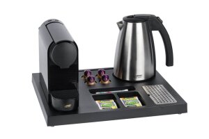Btray Hospitality Tray with Coffee Machine and Kettle