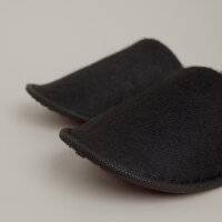 Hotelhausschuhe BASIC in Schwarz, geschlossen und rutschfester Sohle 30 cm