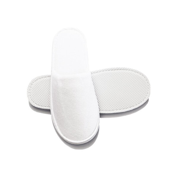 Klassische geschlossene Samt-Slippers, Weiß, 29 cm