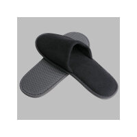 Klassische geschlossene Samt-Slippers, Schwarz, 29 cm