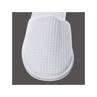Luxuriöse geschlossene Waffel-Piquée-Slipper, Weiß, 28,5 cm