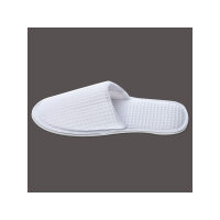Luxuriöse geschlossene Waffel-Piquée-Slipper, Weiß, 28,5 cm