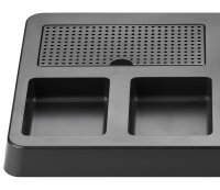 Emberton Willkommenstablett Andover in Schwarz aus robustem ABS-Kunststoff mit doppelwandigem Hotel-Wasserkocher EVESHAM 1,0 L