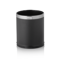 Abfalleimer doppelt beschichtet, Schwarz, rund, 9 Liter