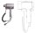 Wall-Mounted Hair Dryer with Holder, 2000 W, Gray