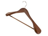 Hotel Suit Hanger Clifford with Hook and Trousers Bar DARK WOOD