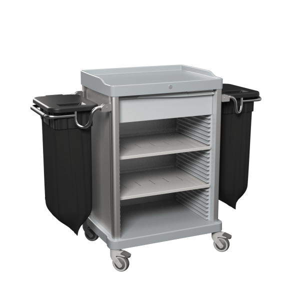 Multifunktionaler Zimmermädchenwagen mit 2 Wäschesäcken V2