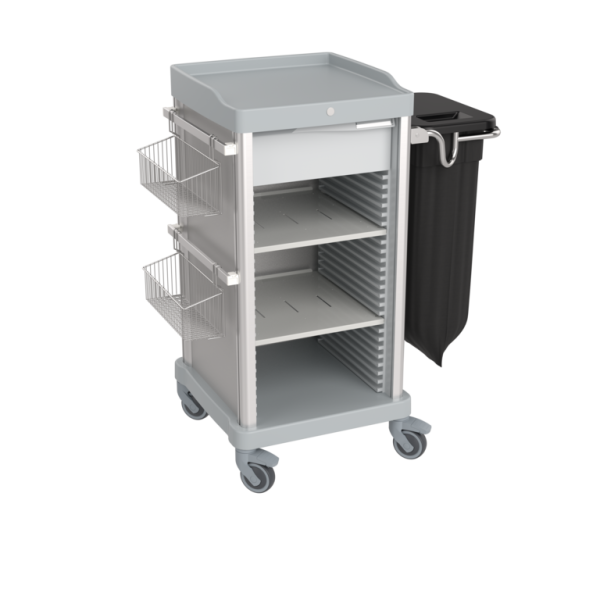 Space-saving Housekeeping Cart V8-S with Laundry Bag