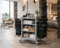 Space-saving Housekeeping Cart V8-S with Laundry Bag