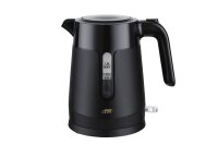 B-TRAY Willkommenstablett Sense in Schwarz, ABS Holzoptik, inkl. 1-Liter Wasserkocher Salsa