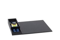 B-TRAY Willkommenstablett Snap mit Sachethalter, Schwarz inkl. 1L Wasserkocher Salsa