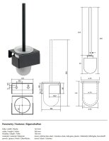 WC-Bürstengarnitur aus Edelstahl, Schwarz, mit Wandmontage