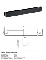 Wandablage 600 mm, Edelstahl, Schwarz