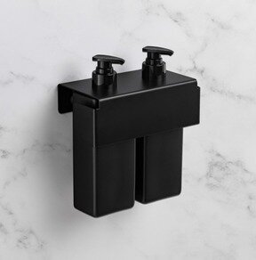 Doppelhalter für Seifenspender, Edelstahl, Schwarz