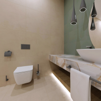 Heated Towel Rail, 63W, Stainless Steel - Matt Gold