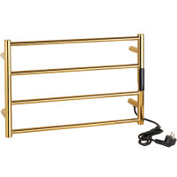 Heated Towel Rail, 63W, Stainless Steel - Polished Gold