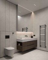 Heated Towel Rail 1180 mm, 30W, Stainless Steel - Matt Gold