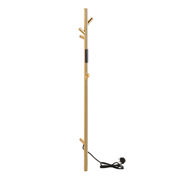 Elektrischer Handtuchtrockner 1180 mm, Stange, 30W, Edelstahl, Poliert, Gold