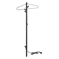 Heated Towel Rail 1180 mm, Bar, 30W, Stainless Steel, Black