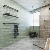 Heated Towel Rail 1180 mm, Bar, 30W, Stainless Steel, Black