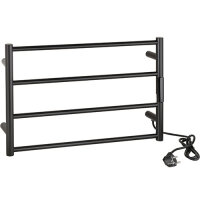 Heated Towel Rail 63W, Stainless Steel - Black