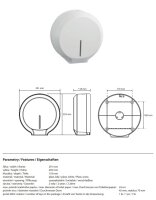 Toilettenpapierspender für Jumbo-Rollen, Weiß, Kunststoff