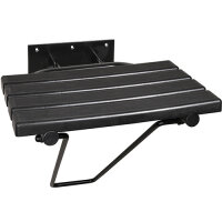 Klappsitz für Dusche mit Stützbein, Schwarz,...
