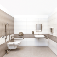 Folding Shower Seat with Supporting Stand - Black