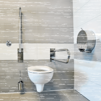 Folding Shower Seat with Supporting Stand - Black