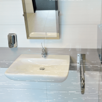 Folding Shower Seat with Supporting Stand - Black
