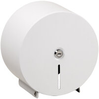 Papierrollenspender Ø 200 mm, Edelstahl, weiß