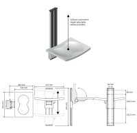 Tiltable Shower Seat - White