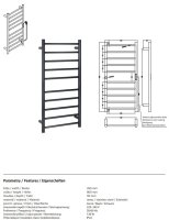 Elektrischer Wandheizkörper 450 × 960 mm, 130 W, Edelstahl Schwarz