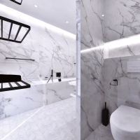 Heated Towel Rail 450 x 960 mm, 130W, Stainless Steel, Black