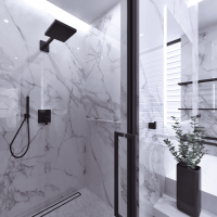 Heated Towel Rail 450 x 960 mm, 130W, Stainless Steel, Black