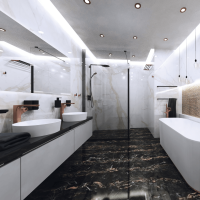 Heated Towel Rail 450 x 960 mm, 130W, Stainless Steel, Black