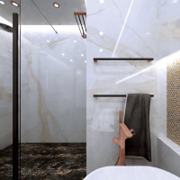 Heated Towel Rail 450 x 960 mm, 130W, Stainless Steel, Black