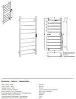 Elektrischer Wandheizkörper 450 × 960 mm, 130 W, Edelstahl Weiß