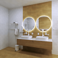 Heated Towel Rail 450 x 1320 mm, 180W, Stainless Steel, White