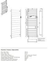 Heated Towel Rail 450 x 1320 mm, 180W, Stainless Steel, White