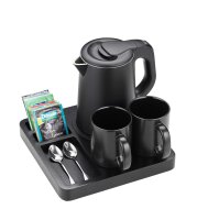 Emberton Bambus Tray Schwarz mit 0,8 L Hotel Wasserkocher...