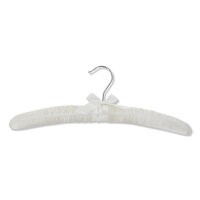 Satinkleiderbügel Elfenbein mit drehbarem Chromhaken