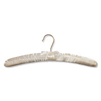 Satinkleiderbügel Elfenbein mit drehbarem, goldfarbenem Haken