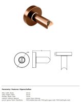 Wandhalterung für Design Heizkörper, matt, Gold Kupfer