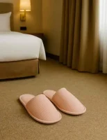Closed-Toe Hotel Slippers for Women, Piqué Pink, 28.5 cm (EU 40-44)