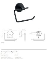 Toilettenpapierhalter ohne Deckel Bozen, Schwarz