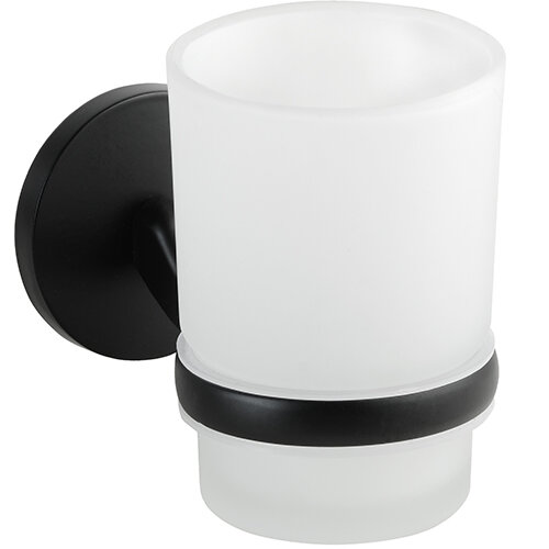 Toothbrush Tumbler with Holder Bozen – Black