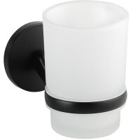 Zahnputzbecher mit Halter Bozen, Schwarz