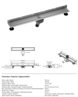 Duschrinne 900 mm Edelstahl, zur Wandmontage