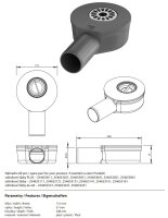 Flachsiphon Ø 50 mm für Duschrinne, Ablaufgarnitur
